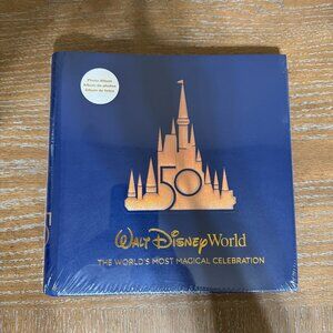 Walt Disney World Parks 50th Anniversary Castle Photo Album New Sealed w/pen NWT